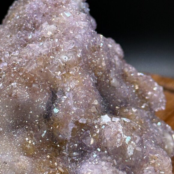 Amethyst Sugar Druzy Pine Cluster with Goethite Inclusions Raw Specimen Crystal - Picture 3 of 10